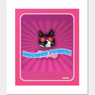 Meower Power Epic Cat Design Posters and Art